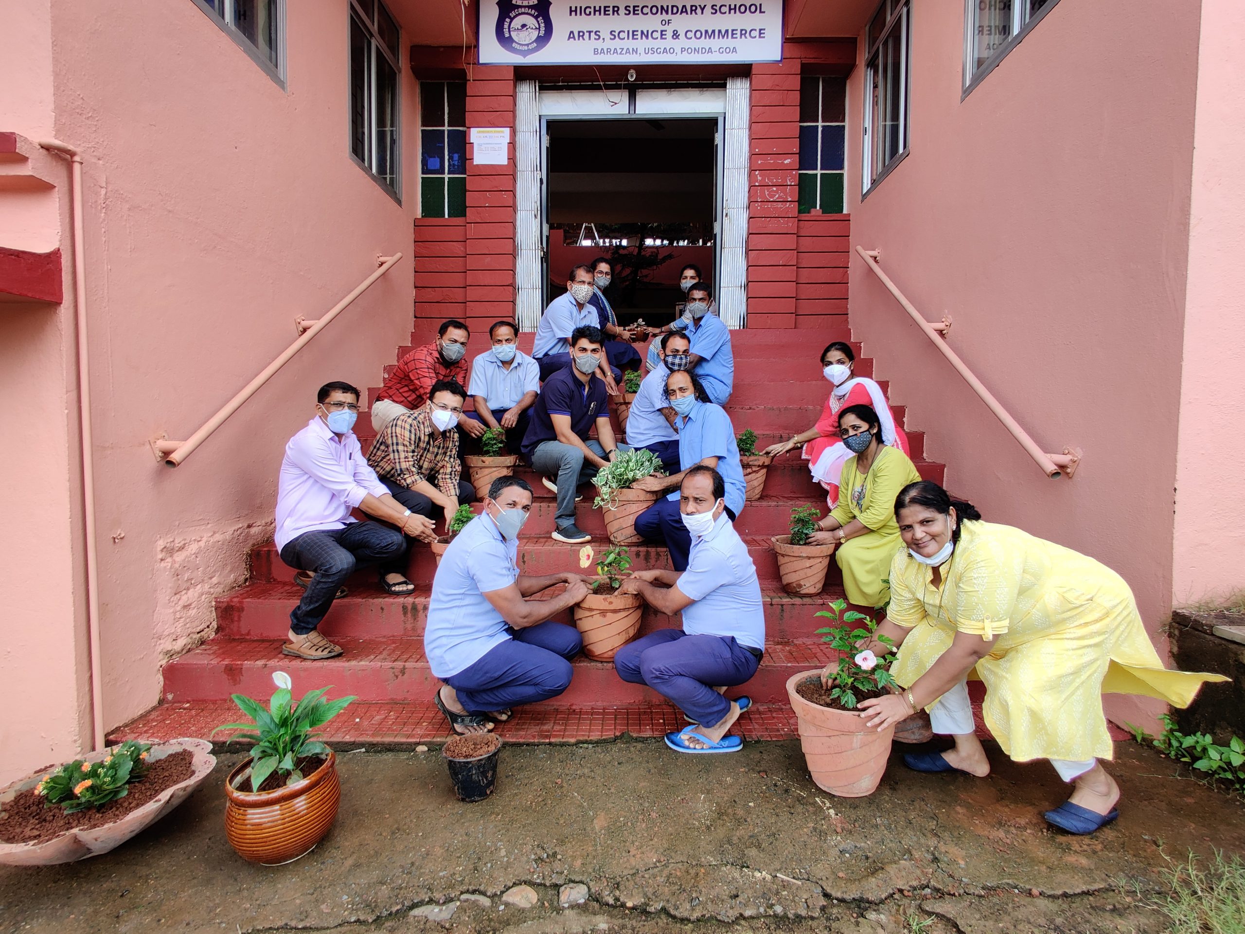 Sarvodaya Education Society's Staff Planting 50 Saplings