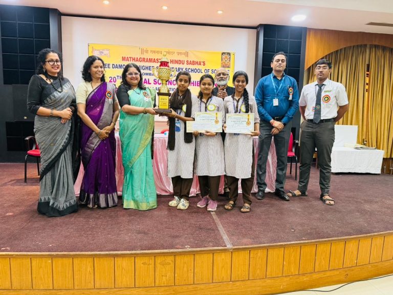 1ST Place at All Goa Inter Higher Secondary Annual Science Exhibition organized by Damodar Higher Secondary
